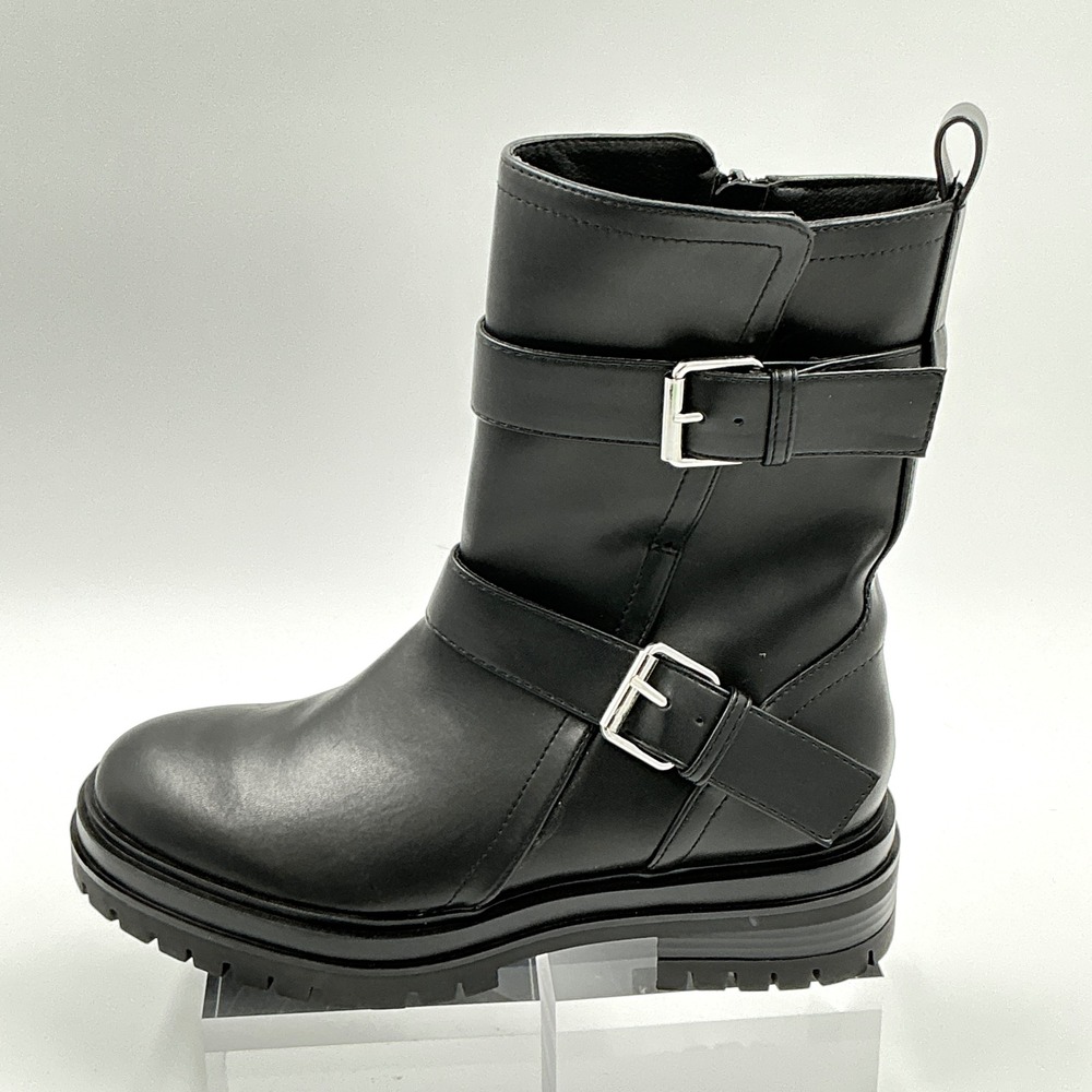 Abound Size 6 Boot Black Buckle Strap Lug Sole NEW Abazila Women MSRP $60